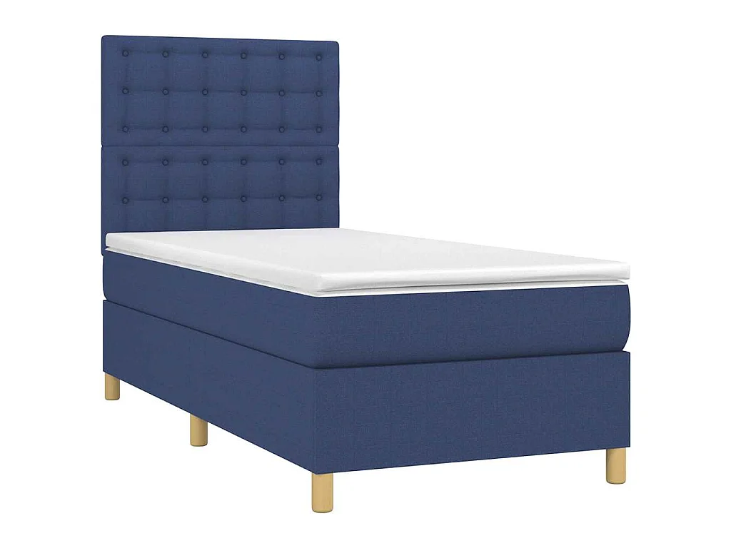 Boxspring met matras en LED stof blauw 80x200 cm