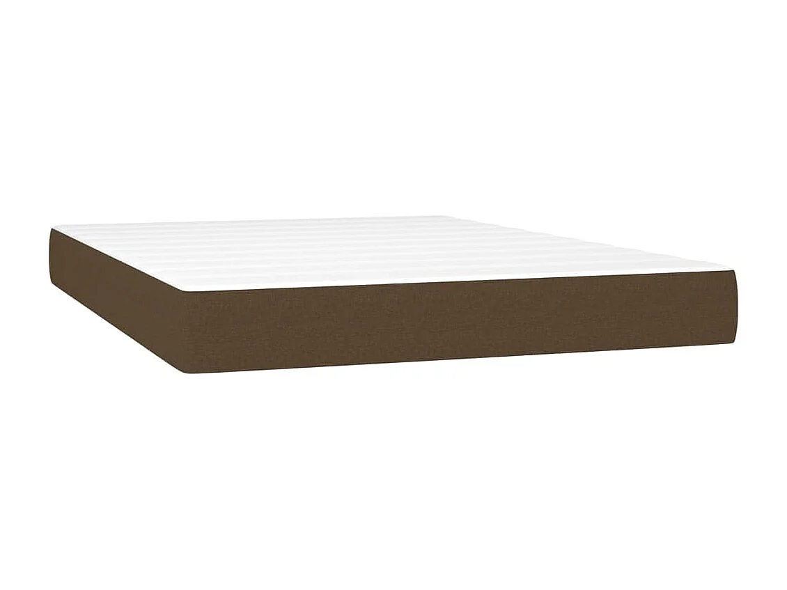 Boxspring met matras en LED stof donkerbruin 140x190 cm