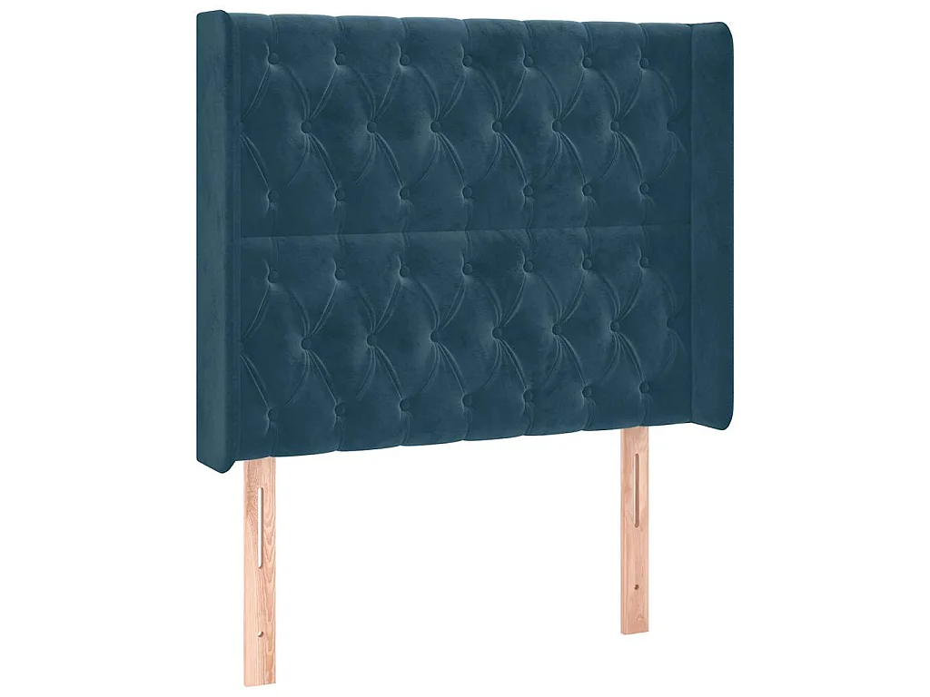 Sommier à lattes de lit matelas et LED Bleu foncé 100x200 cm