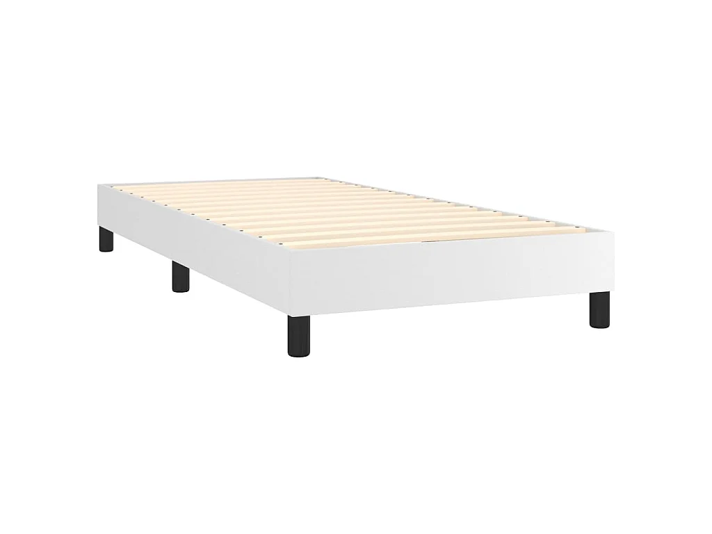 Boxspring met matras en LED kunstleer wit 90x190 cm