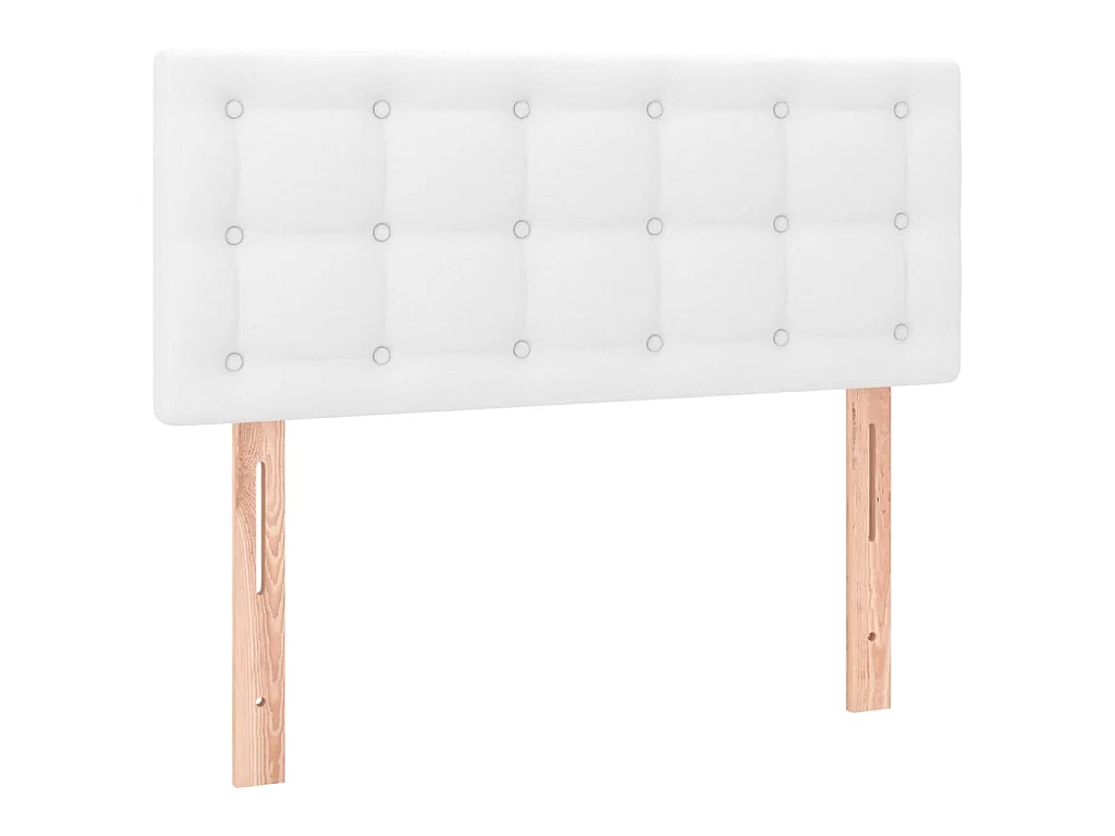 Boxspring met matras en LED kunstleer wit 90x190 cm