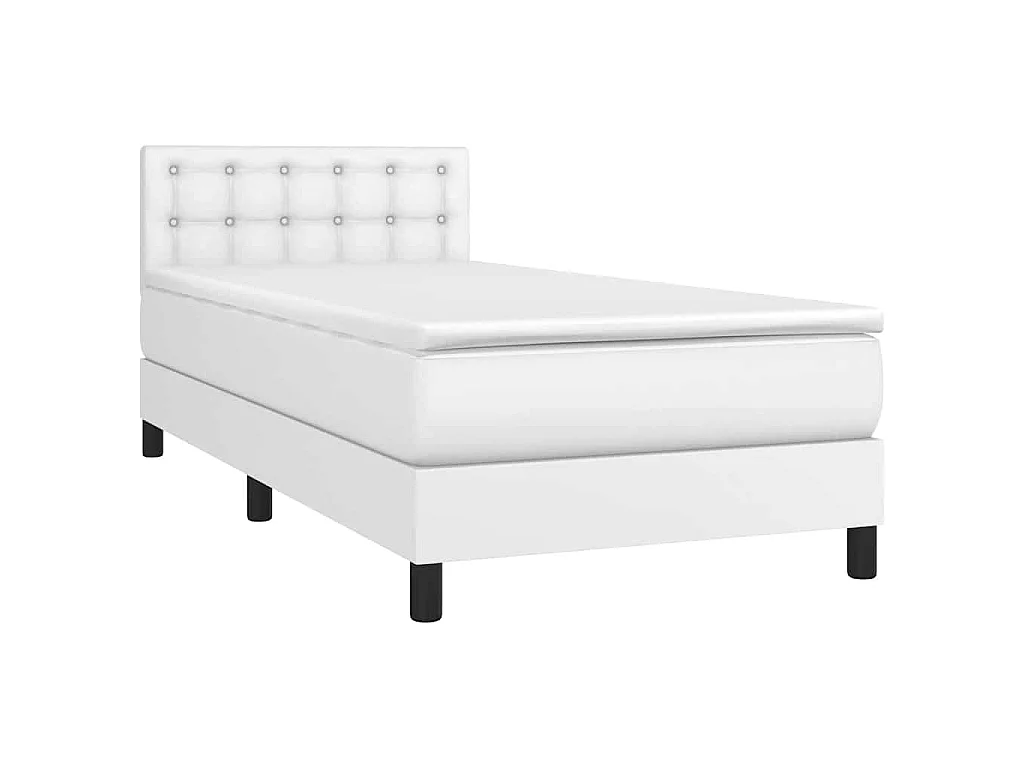 Sommier à lattes de lit avec matelas et LED Blanc 90x190cm
