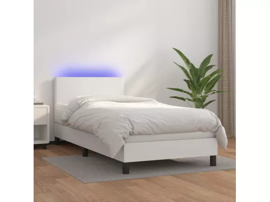 Kauf Unique Boxspringbett mit Matratze & LED Weiß 80x200 cm Kunstleder