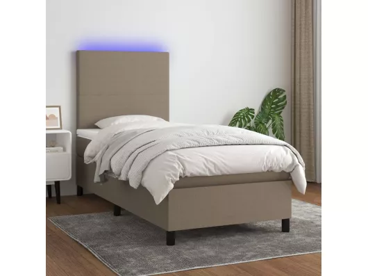 Kauf Unique Boxspringbett mit Matratze & LED Taupe 80x200 cm Stoff