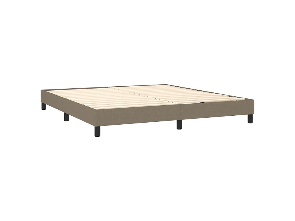Letto a Molle con Materasso e LED Tortora 180x200 cm in Tessuto