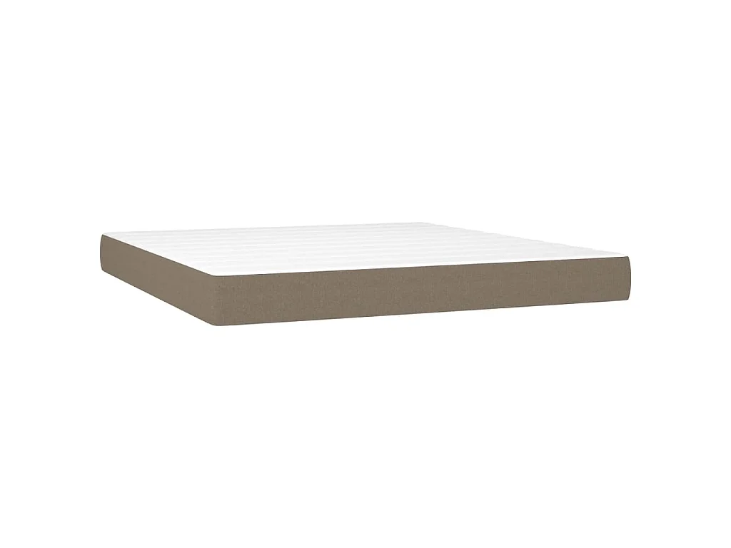 Letto a Molle con Materasso e LED Tortora 180x200 cm in Tessuto