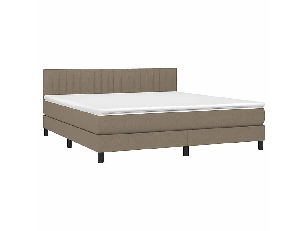 Boxspring met matras en LED stof taupe 180x200 cm