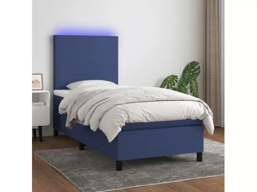 Kauf Unique Boxspringbett mit Matratze & LED Blau 90x190 cm Stoff