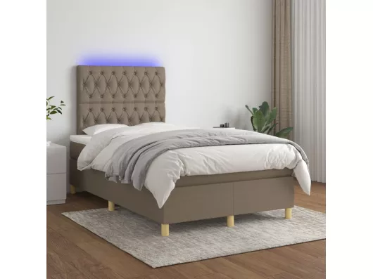 Kauf Unique Boxspringbett mit Matratze & LED Taupe 120x200 cm Stoff