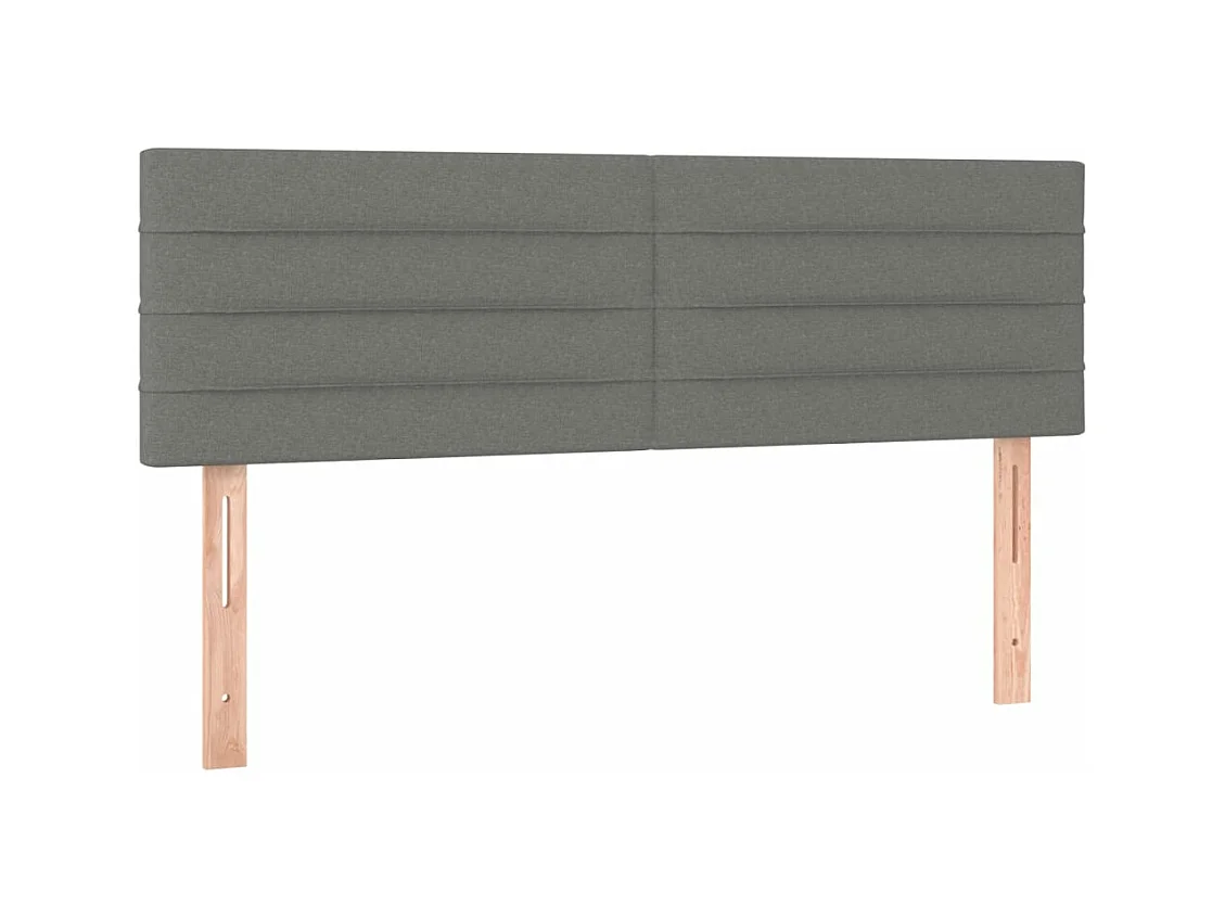 Boxspringbett mit Matratze & LED Dunkelgrau 140x200 cm Stoff