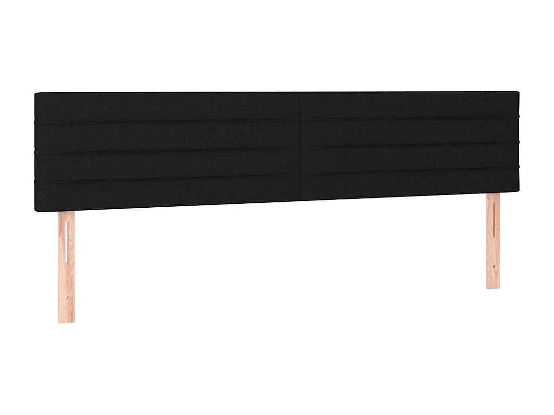 Sommier à lattes de lit et matelas et LED Noir 200x200 cm Tissu