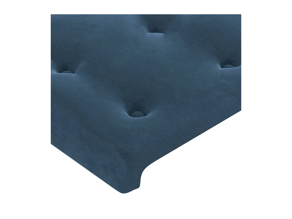 Letto a Molle con Materasso e LED Blu Scuro 90x200cm in Velluto
