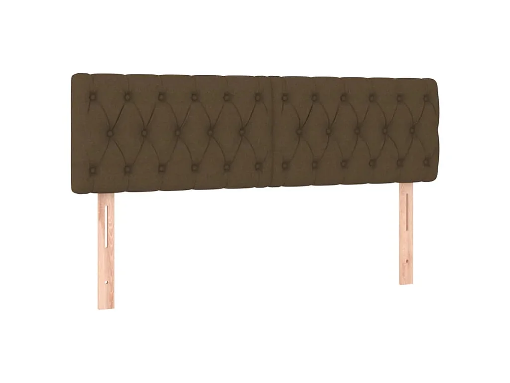 Boxspring met matras en LED stof donkerbruin 140x200 cm