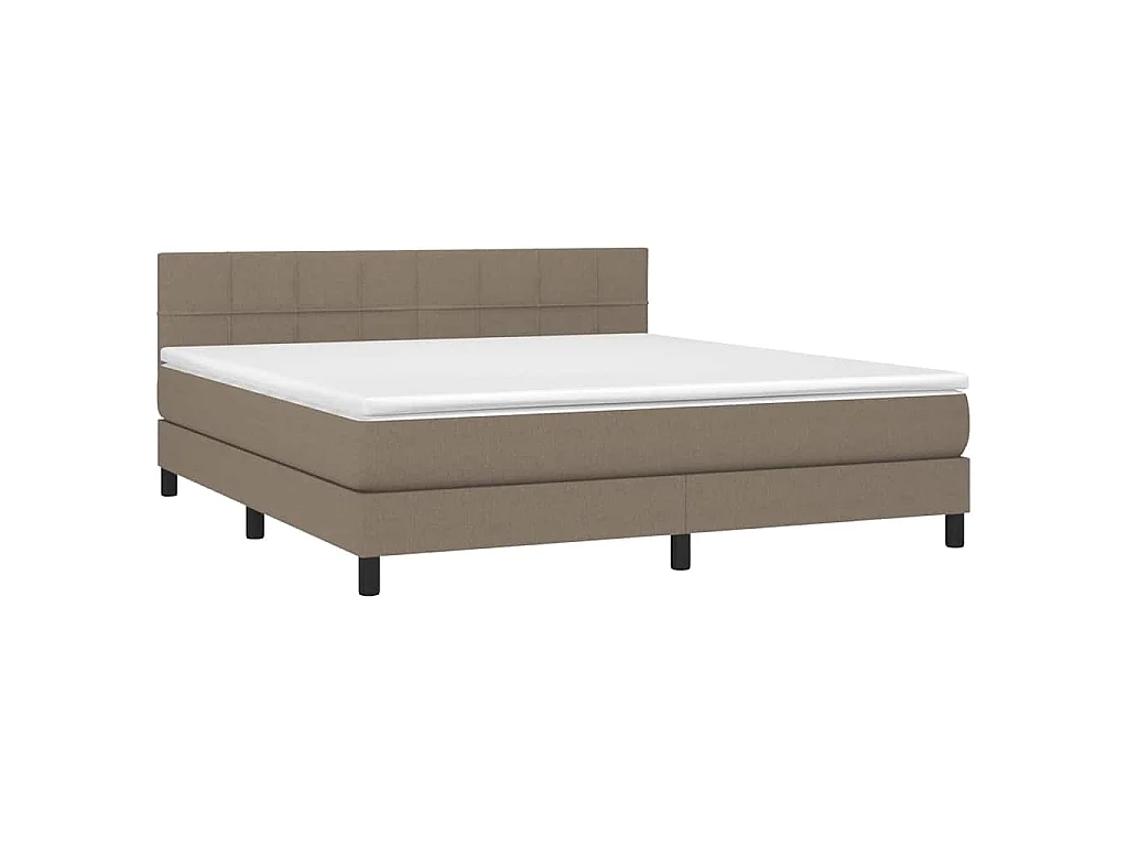 Sommier à lattes de lit avec matelas et LED Taupe 180x200 cm