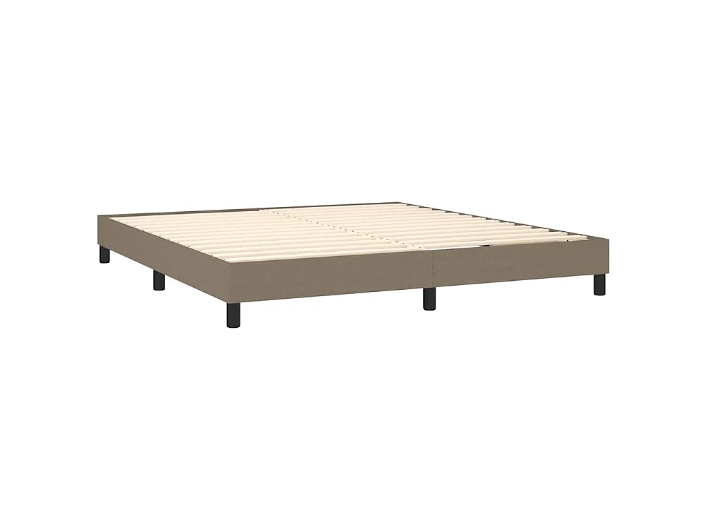 Sommier à lattes de lit avec matelas et LED Taupe 180x200 cm