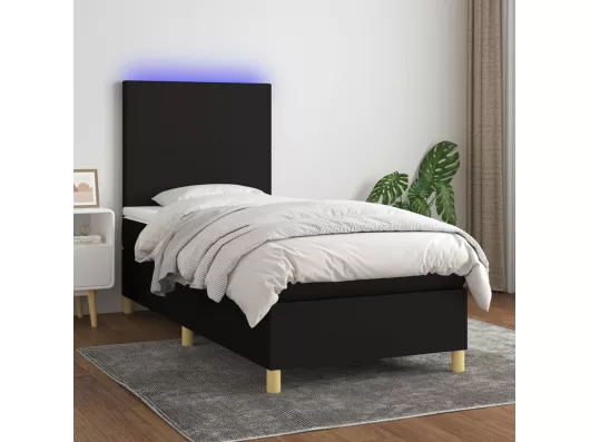 Kauf Unique Boxspringbett mit Matratze & LED Schwarz 80x200 cm Stoff