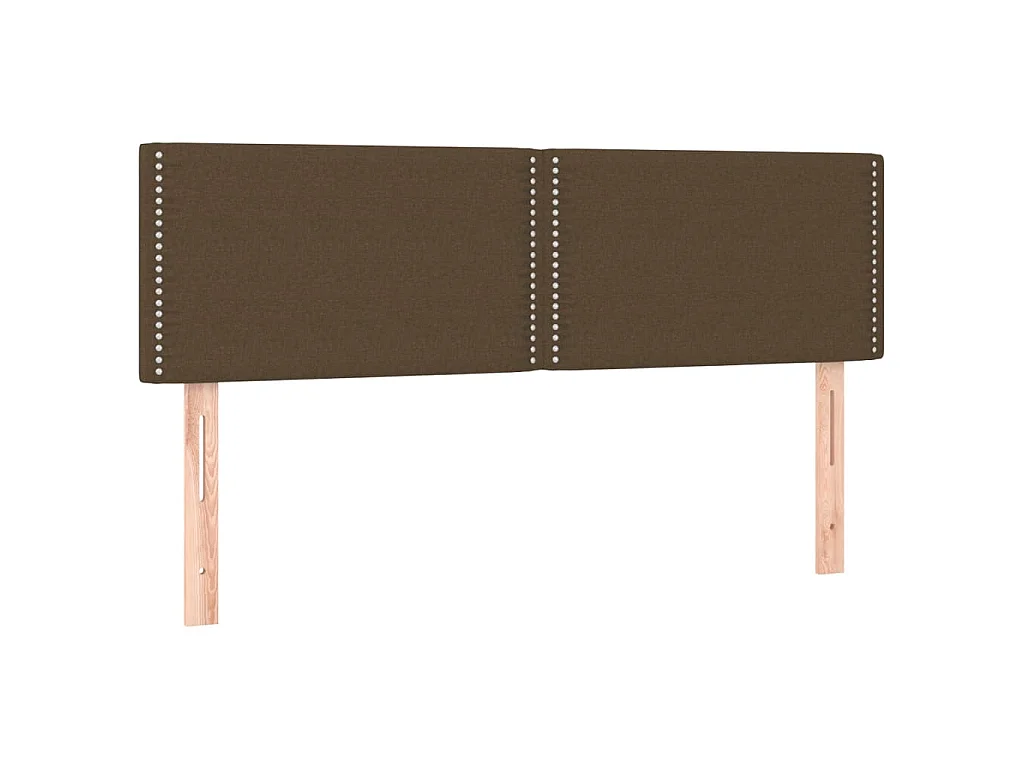 Sommier à lattes de lit matelas et LED Marron foncé 140x200 cm