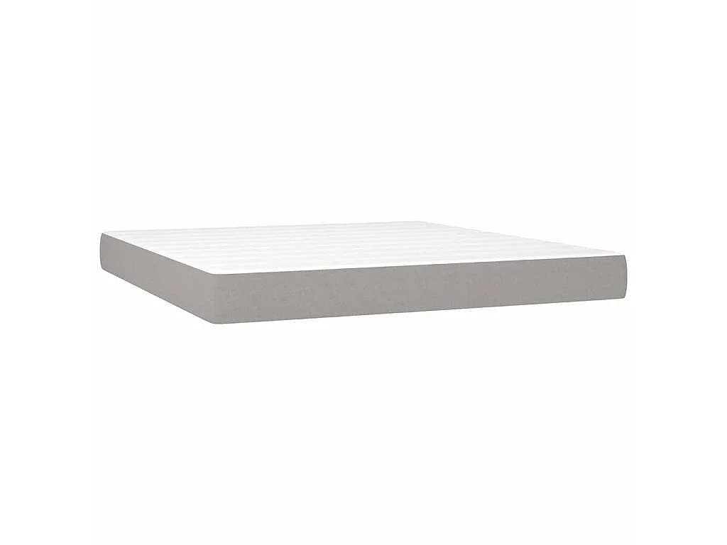 Boxspringbett mit Matratze & LED Hellgrau 160x200 cm Stoff