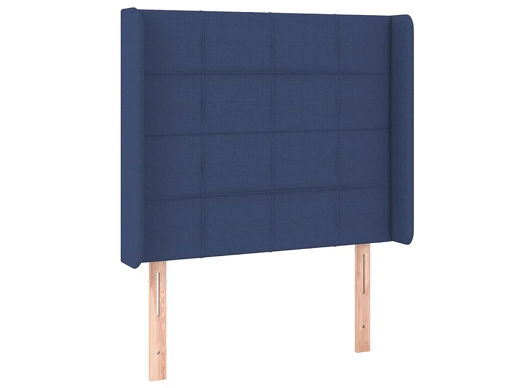 Cama box spring c/ colchão e LED 80x200 cm tecido azul