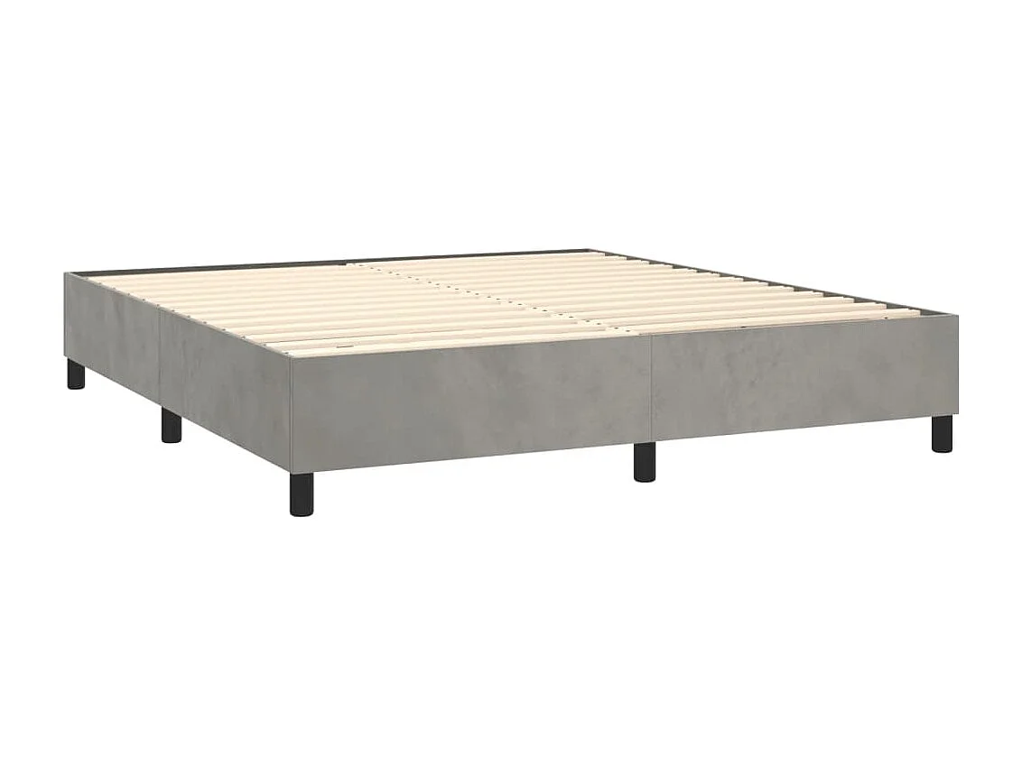 Boxspringbett mit Matratze & LED Hellgrau 160x200 cm Samt