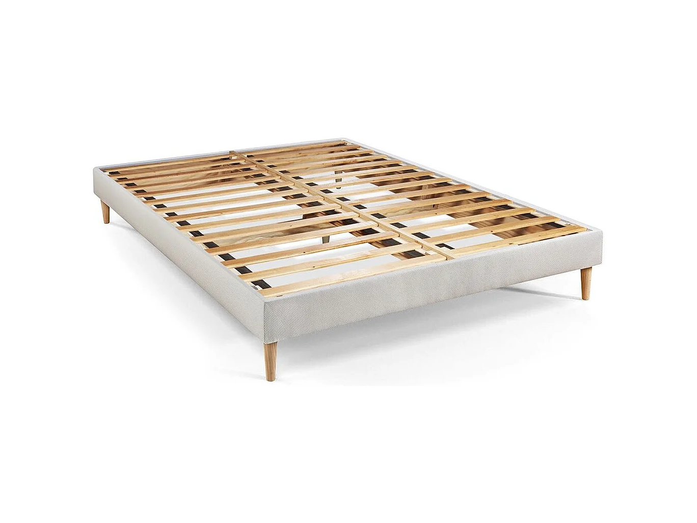 Pack prêt à dormir matelas LE SOYEUX 140x190cm Ressorts ensachés + Mémoire de forme BioVisco + sommier kit Blanc