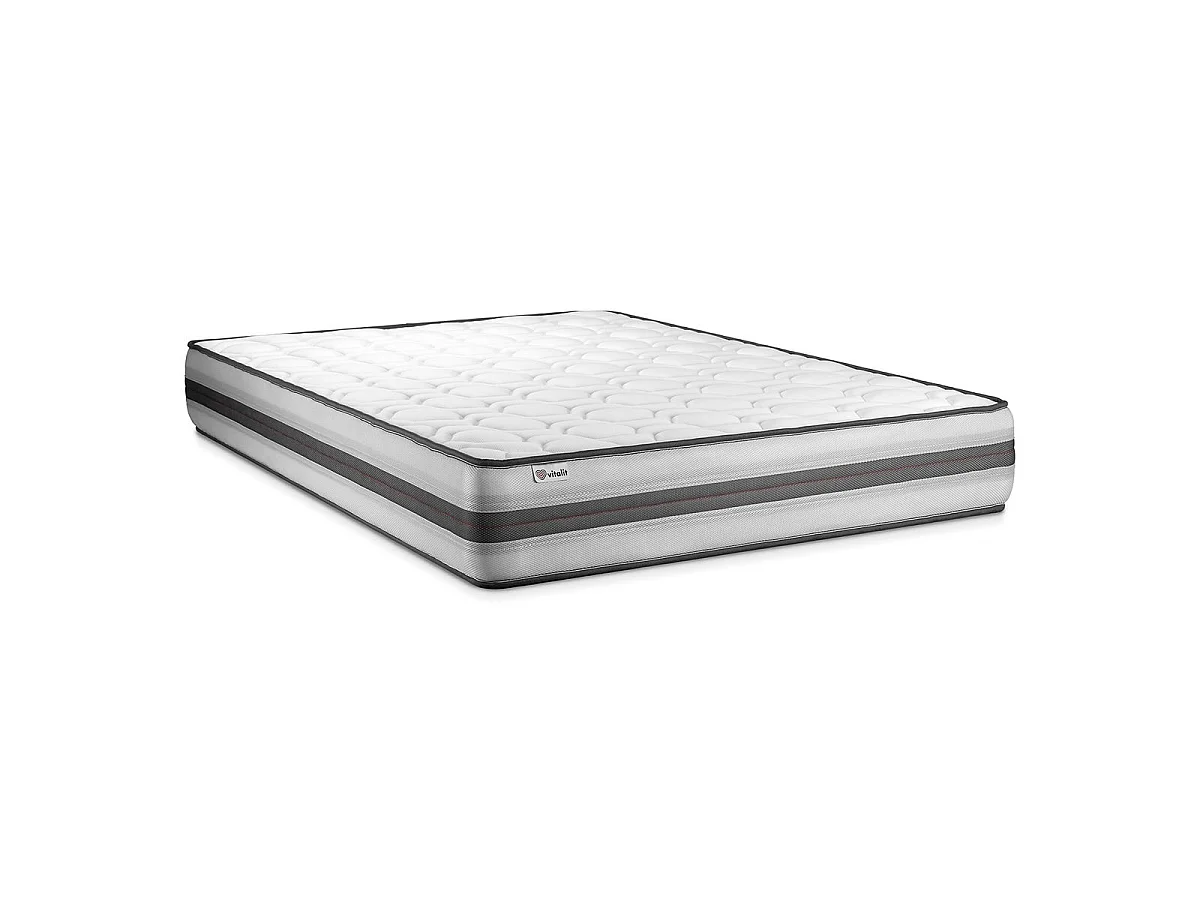 Compleet bedpakket - Matras 140x190 cm + Boxspring met lattenbodem (in kit) + 2 kussens + Dekbed - Vitalpower Recover