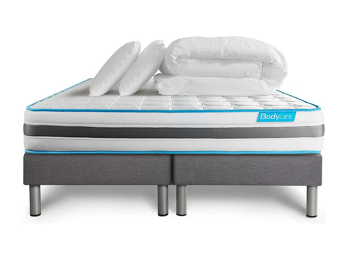 Pack BODYZONE 180x200 Ressorts ensachés 3 zones Ultra épaisseur + Couette + 2 oreillers