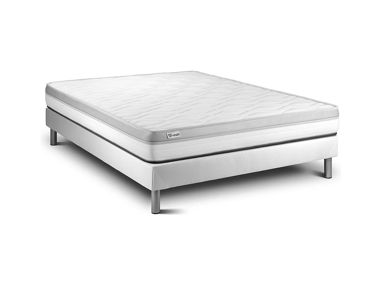 Ensemble VITAL RELAX 140 x 190 cm sommier Kit blanc