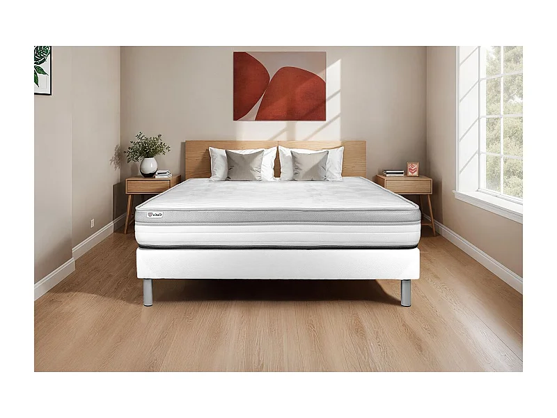 Ensemble VITAL RELAX 140 x 190 cm sommier Kit blanc
