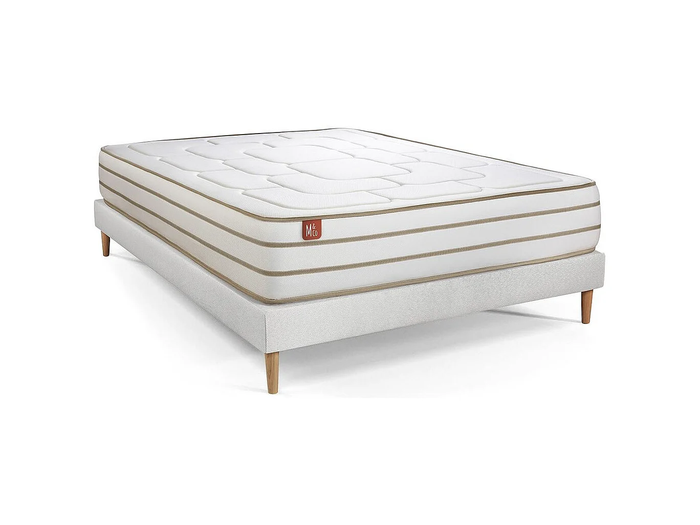 Pack prêt à dormir matelas LE DOUILLET 160x200cm Mémoire de forme BioVisco + sommier kit Blanc