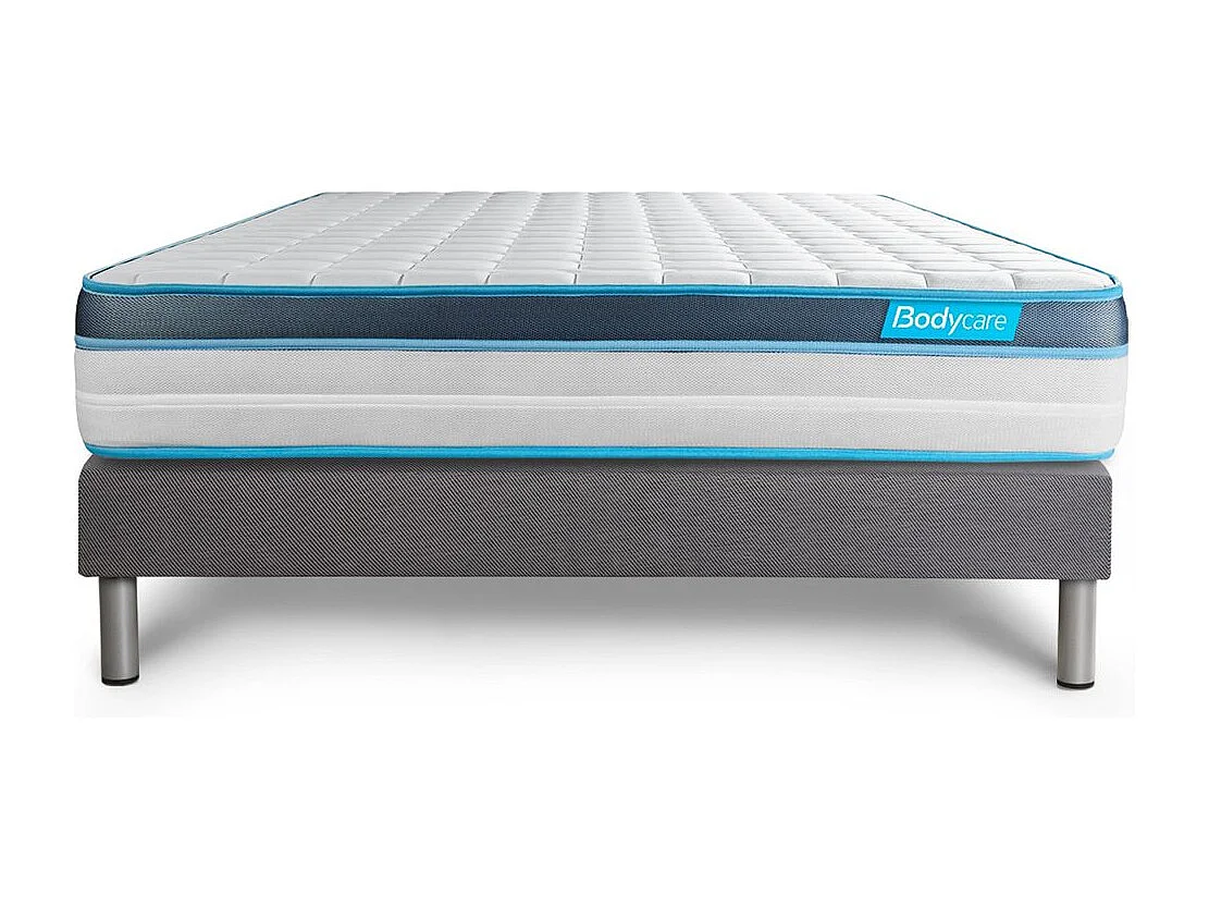 Ensemble 180x200 matelas BodyFit à mémoire de forme + sommier kit gris