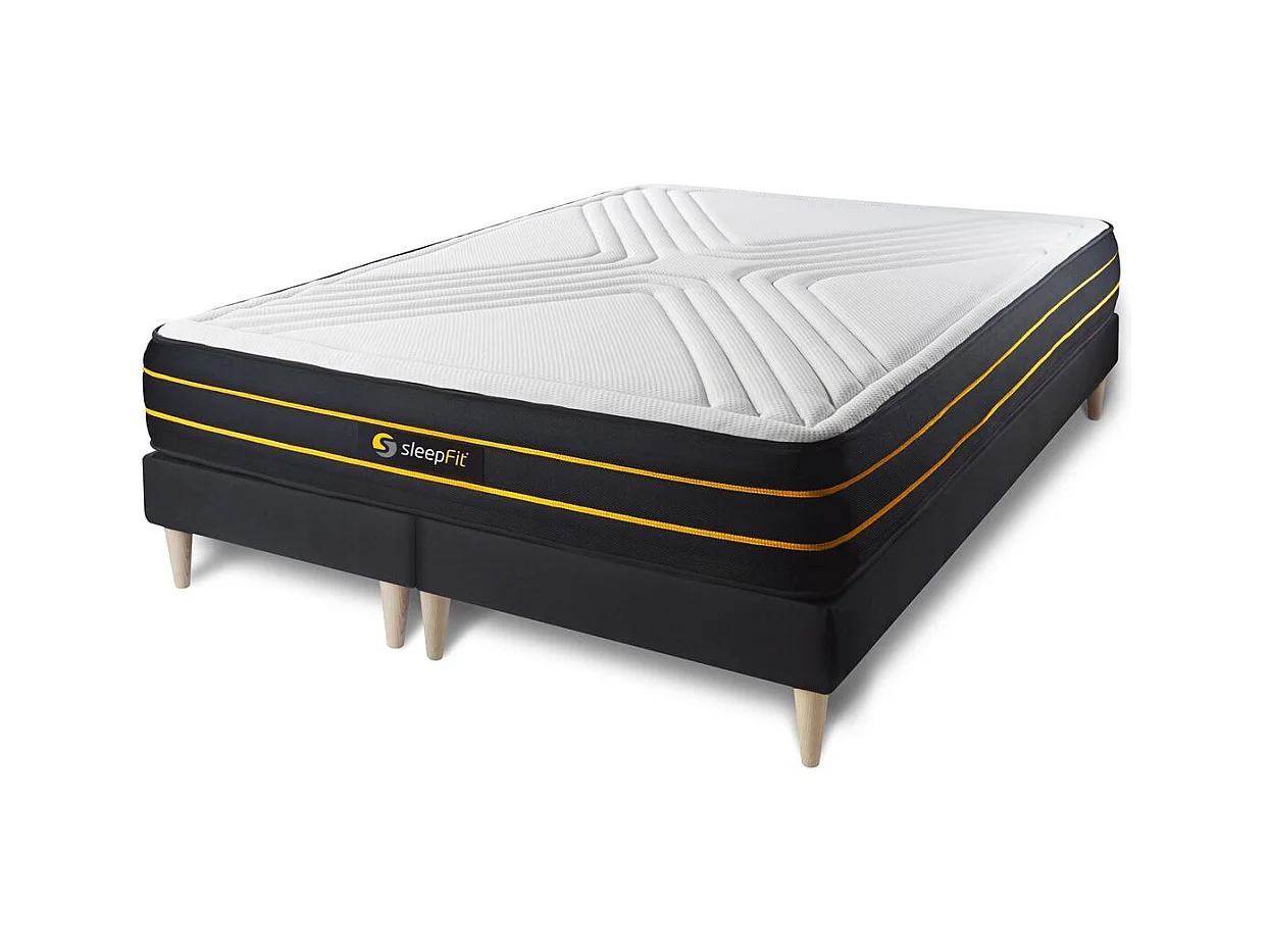 Ensemble double sommier + matelas ULTRA micro ressorts ensachés et mémoire de forme 160x200