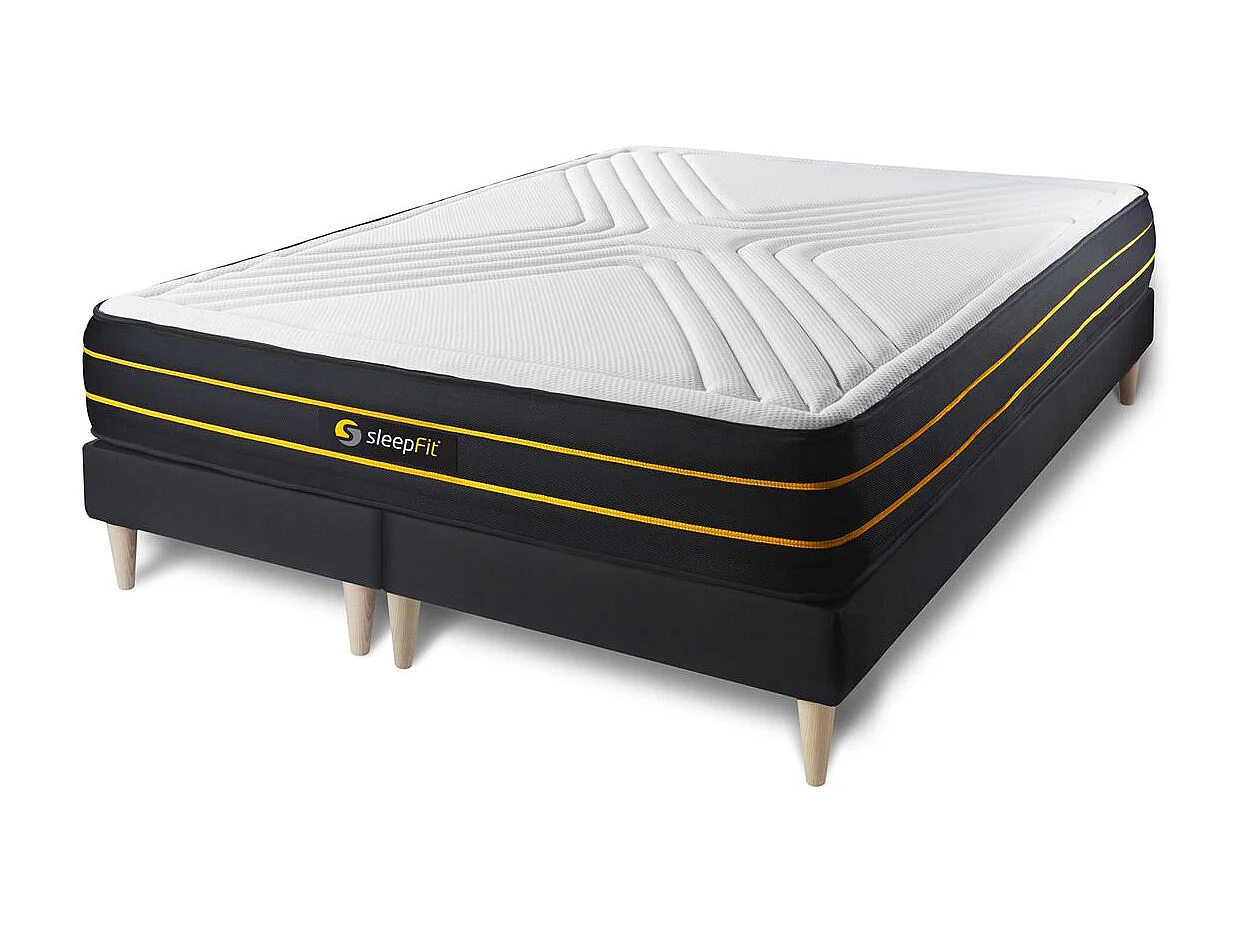 Ensemble double sommier + matelas ULTRA micro ressorts ensachés et mémoire de forme 160x200