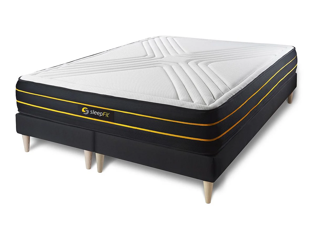 Ensemble double sommier + matelas ULTRA micro ressorts ensachés et mémoire de forme 160x200