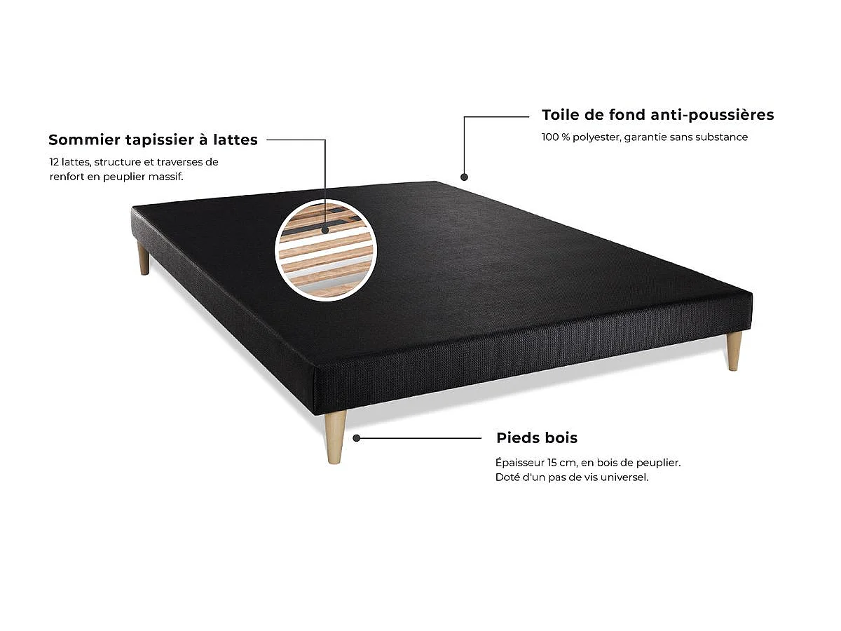 Ensemble sommier + matelas ULTRA micro ressorts ensachés et mémoire de forme 160x200