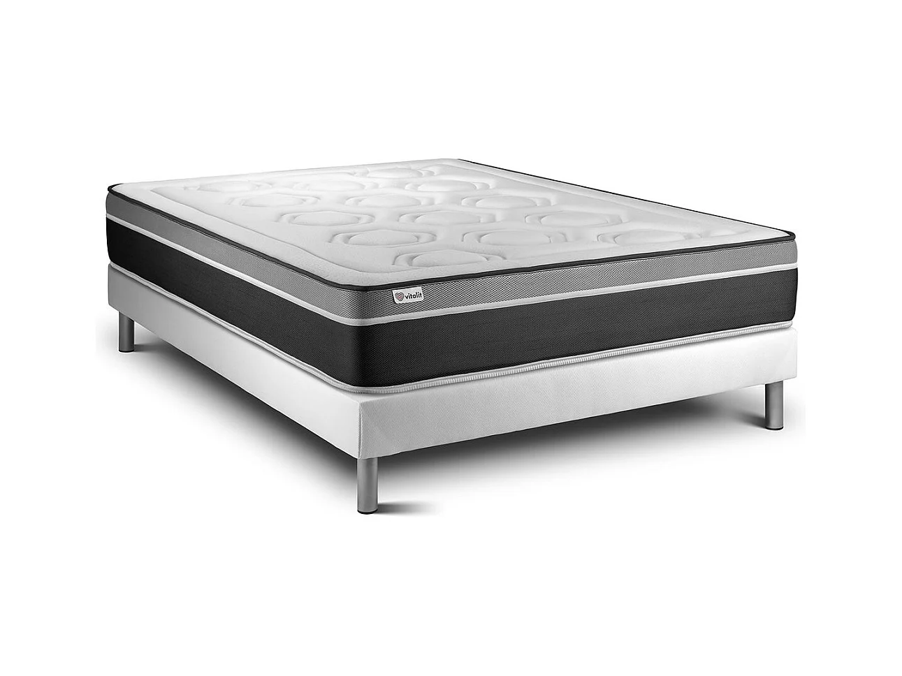 Ensemble VITAL CARE 180 x 200 cm sommier Kit blanc