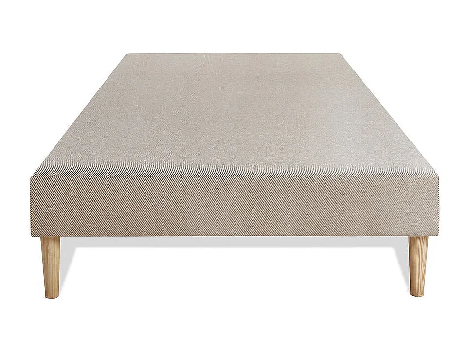Ensemble LE TENDRE 90x200cm Ressorts ensachés + Mémoire de forme 7 zones de confort - Ep. 28cm + sommier Beige