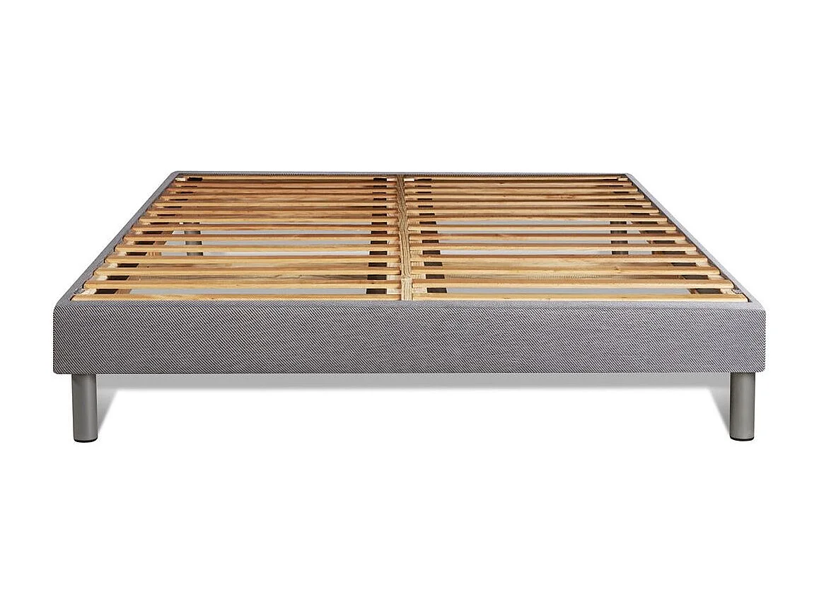 Pack 140x200 matelas BodyMax + sommier kit gris + Couette 240x220cm + 2 oreillers 60x40cm