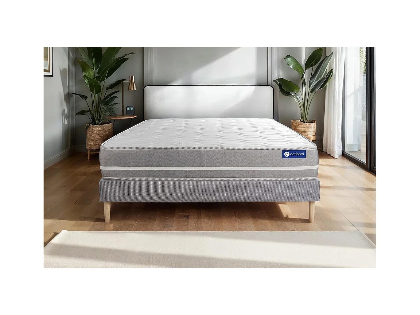 Lattenbodem en Actiflex touch matras 200x200cm , matrasdikte : 20 cm , pocketveren , gebalanceerd, 3 comfortzones