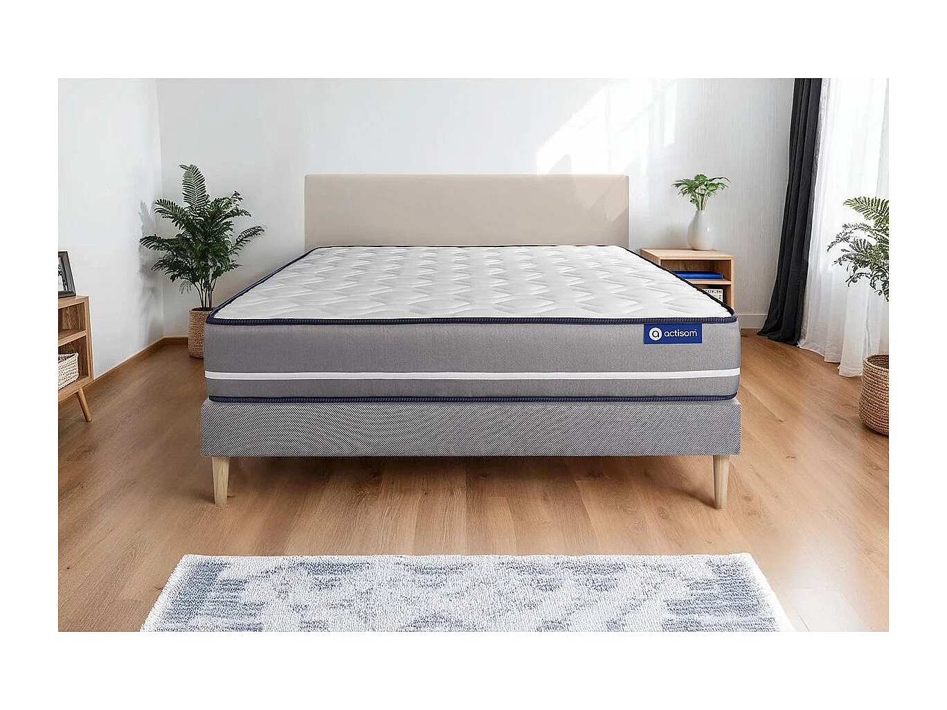 Lattenbodem en Actiflex pur matras 90x190cm , matrasdikte : 20 cm , pocketveren , stevig, 3 comfortzones