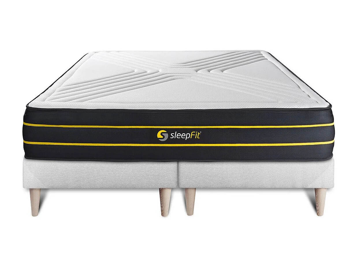 Ensemble double sommier + matelas ULTRA micro ressorts ensachés et mémoire de forme 160x200