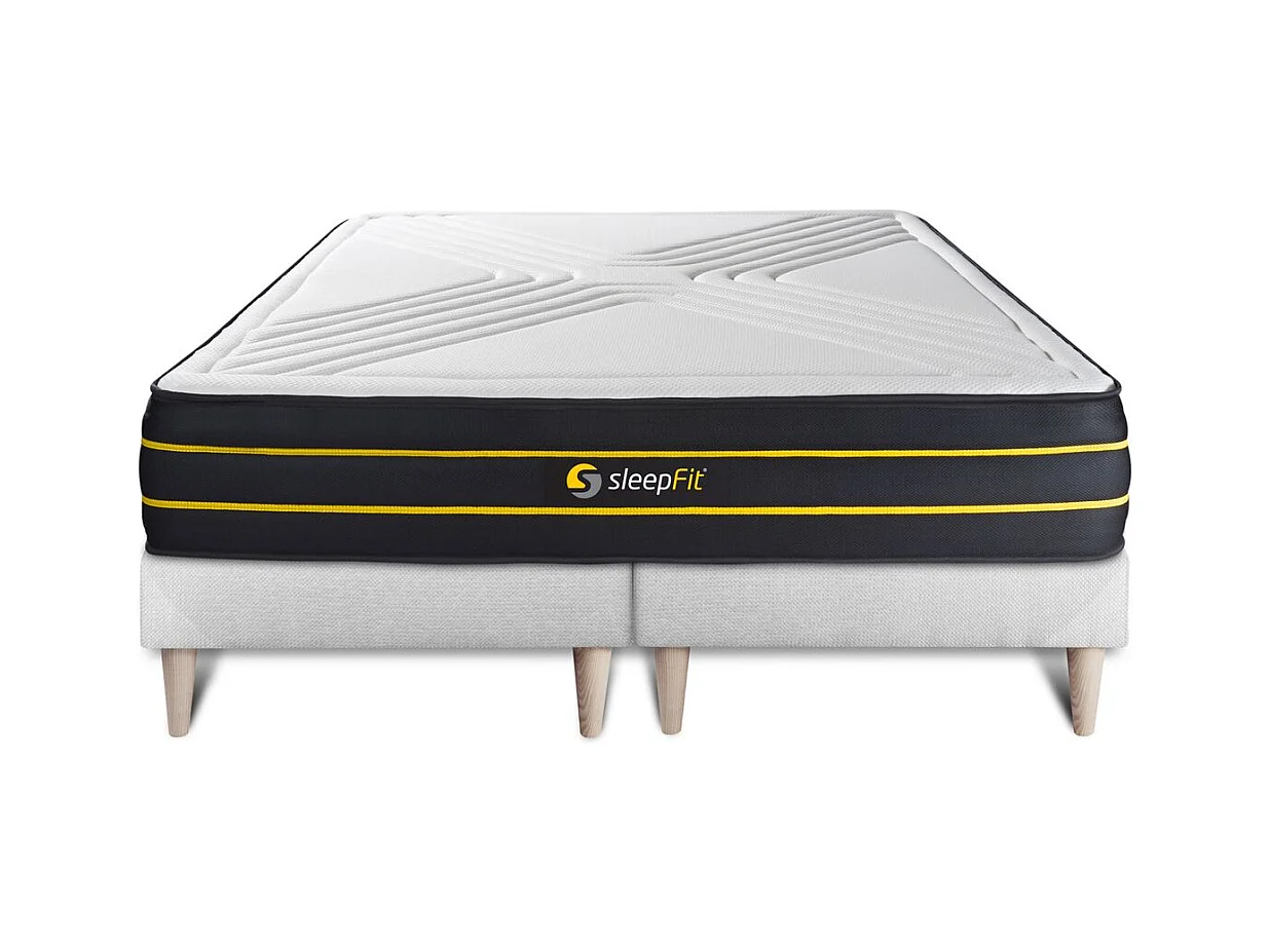 Ensemble double sommier + matelas ULTRA micro ressorts ensachés et mémoire de forme 160x200