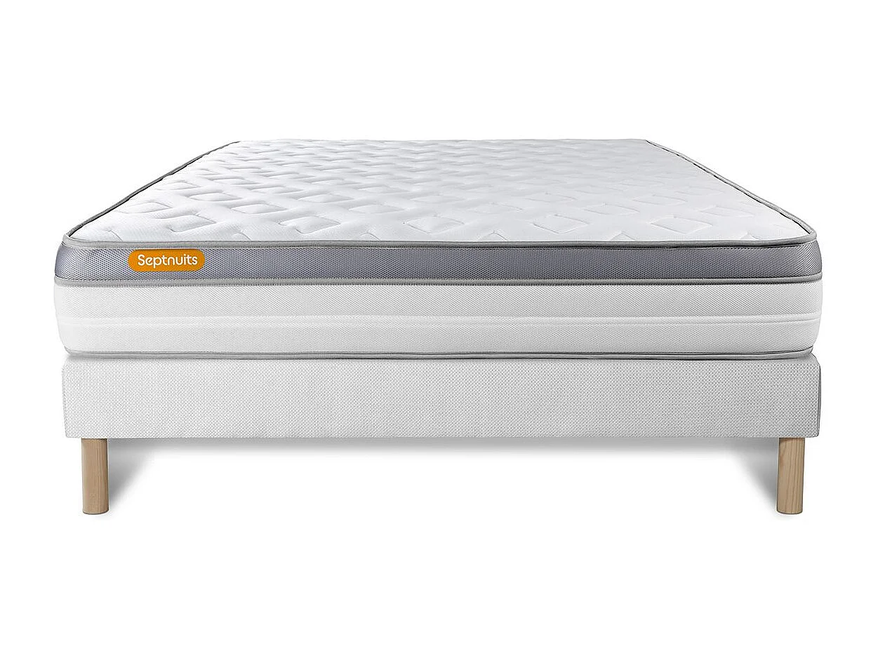 Matelas + sommier 160x200 Memo Zen Mousse à mémoire de forme 5 zones de confort MAXI épaisseur