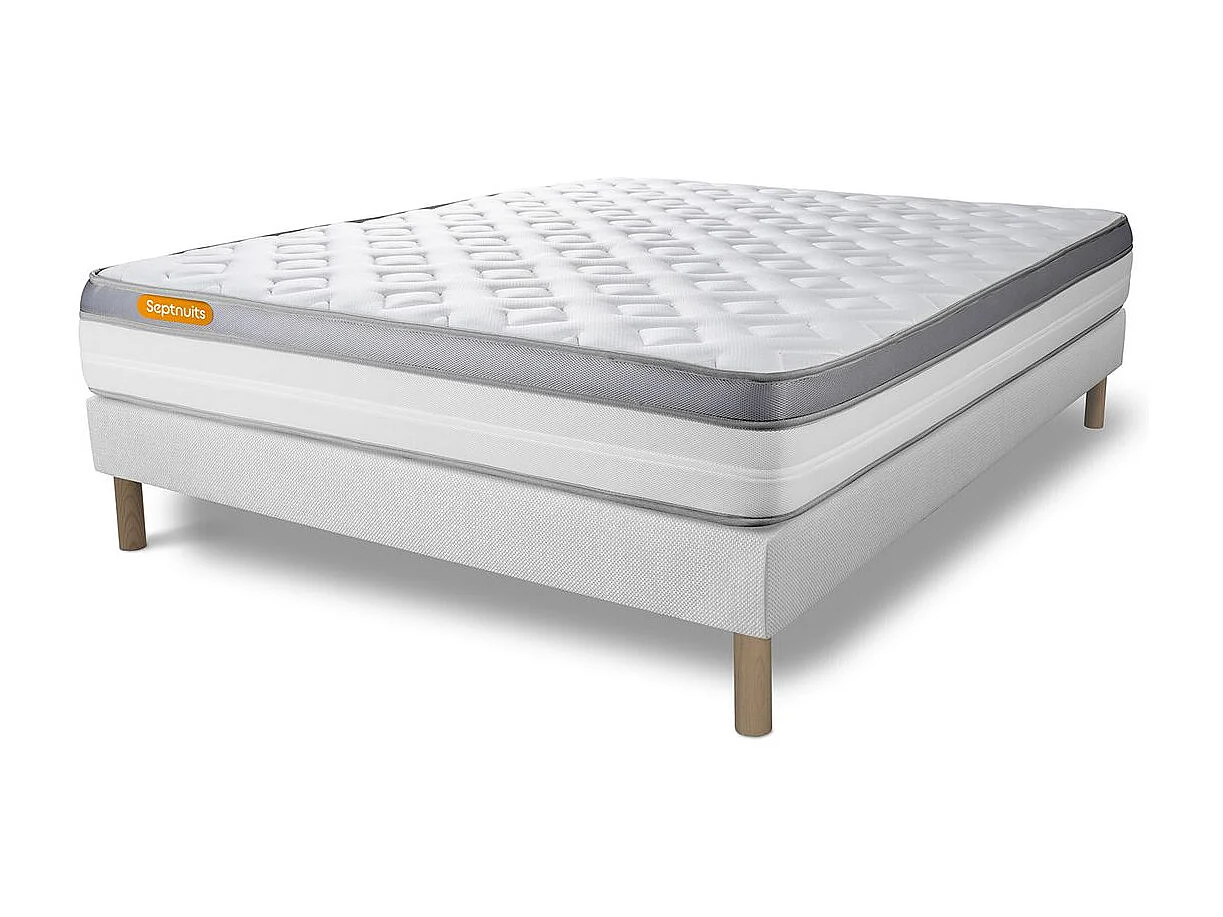 Matelas + sommier 160x200 Memo Zen Mousse à mémoire de forme 5 zones de confort MAXI épaisseur