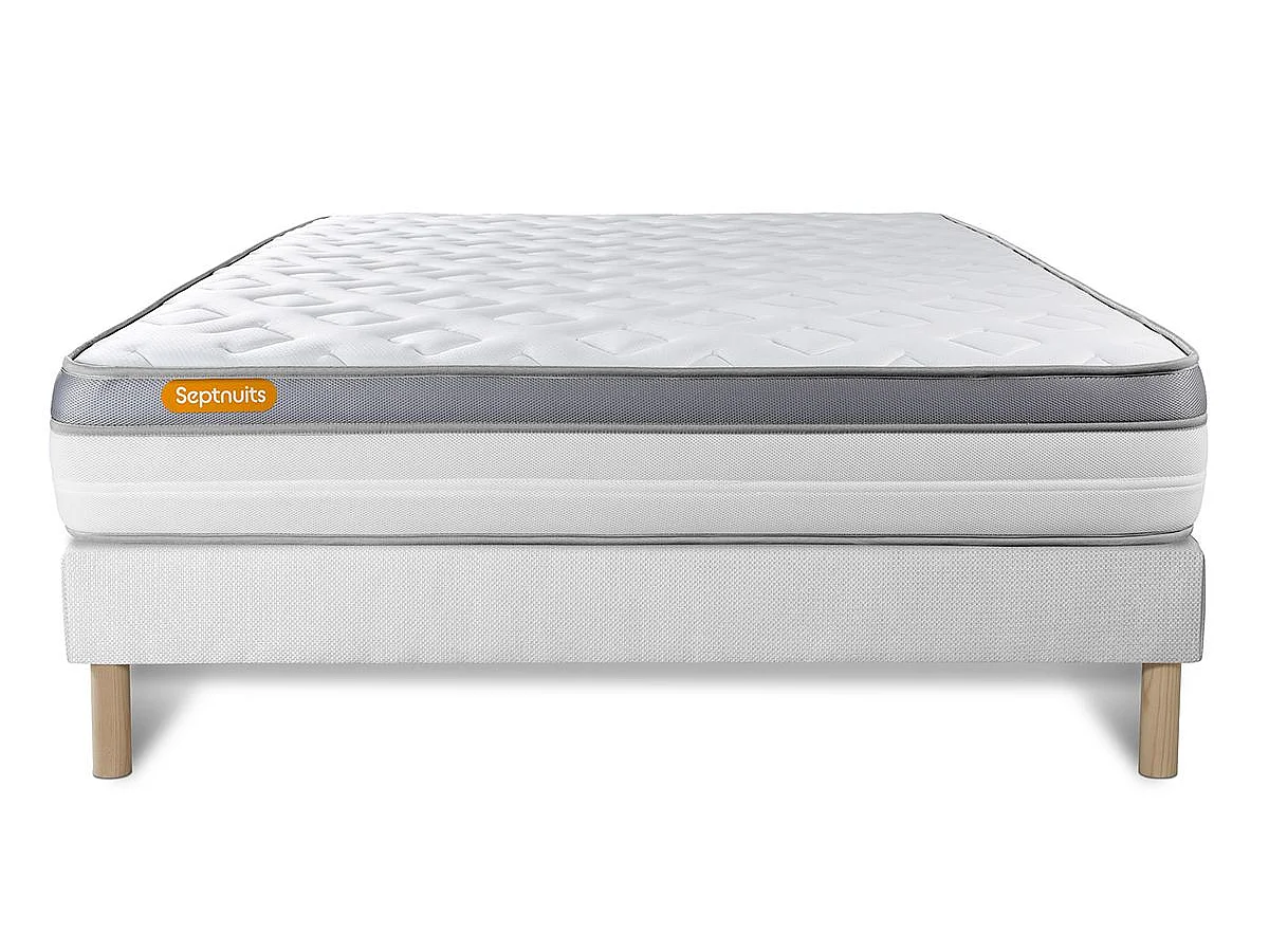 Matelas + sommier 160x200 Memo Zen Mousse à mémoire de forme 5 zones de confort MAXI épaisseur