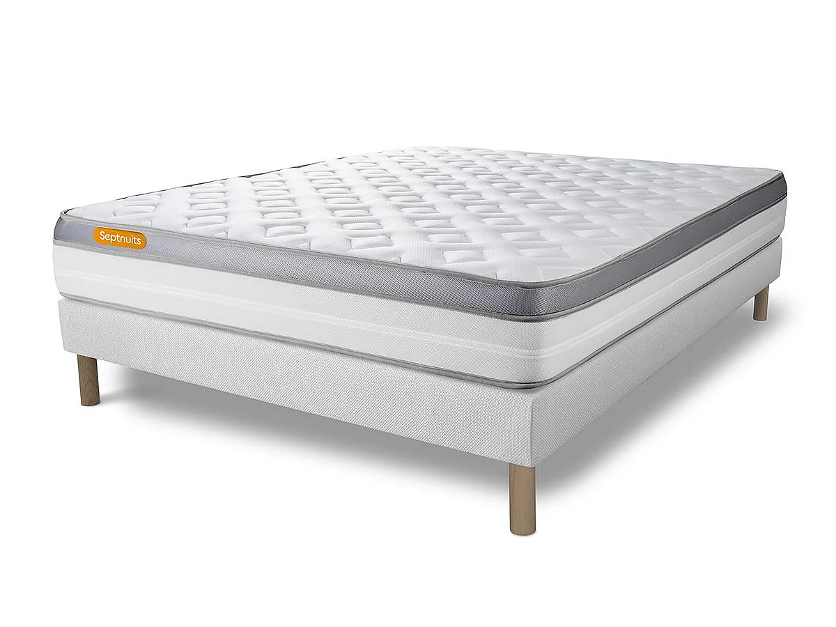 Matelas + sommier 160x200 Memo Zen Mousse à mémoire de forme 5 zones de confort MAXI épaisseur