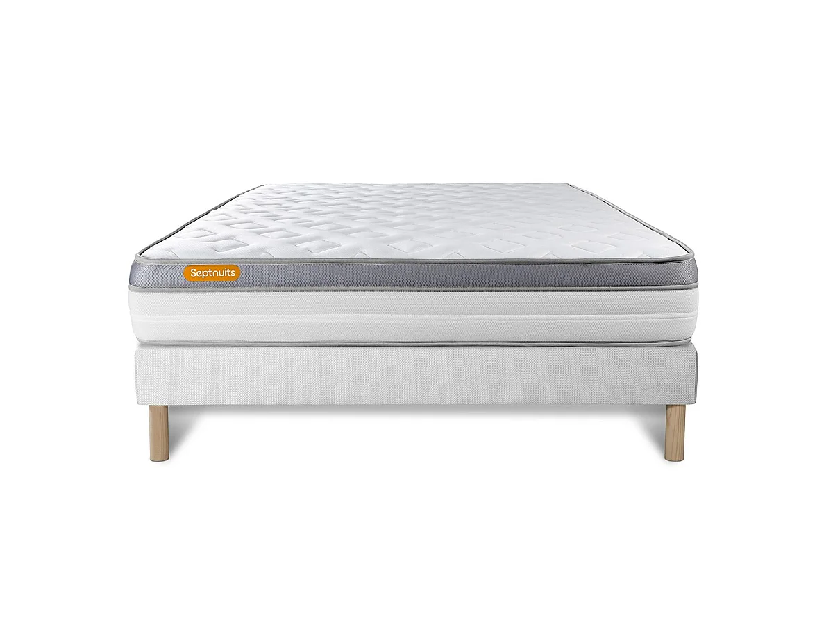Matelas + sommier 160x200 Memo Zen Mousse à mémoire de forme 5 zones de confort MAXI épaisseur