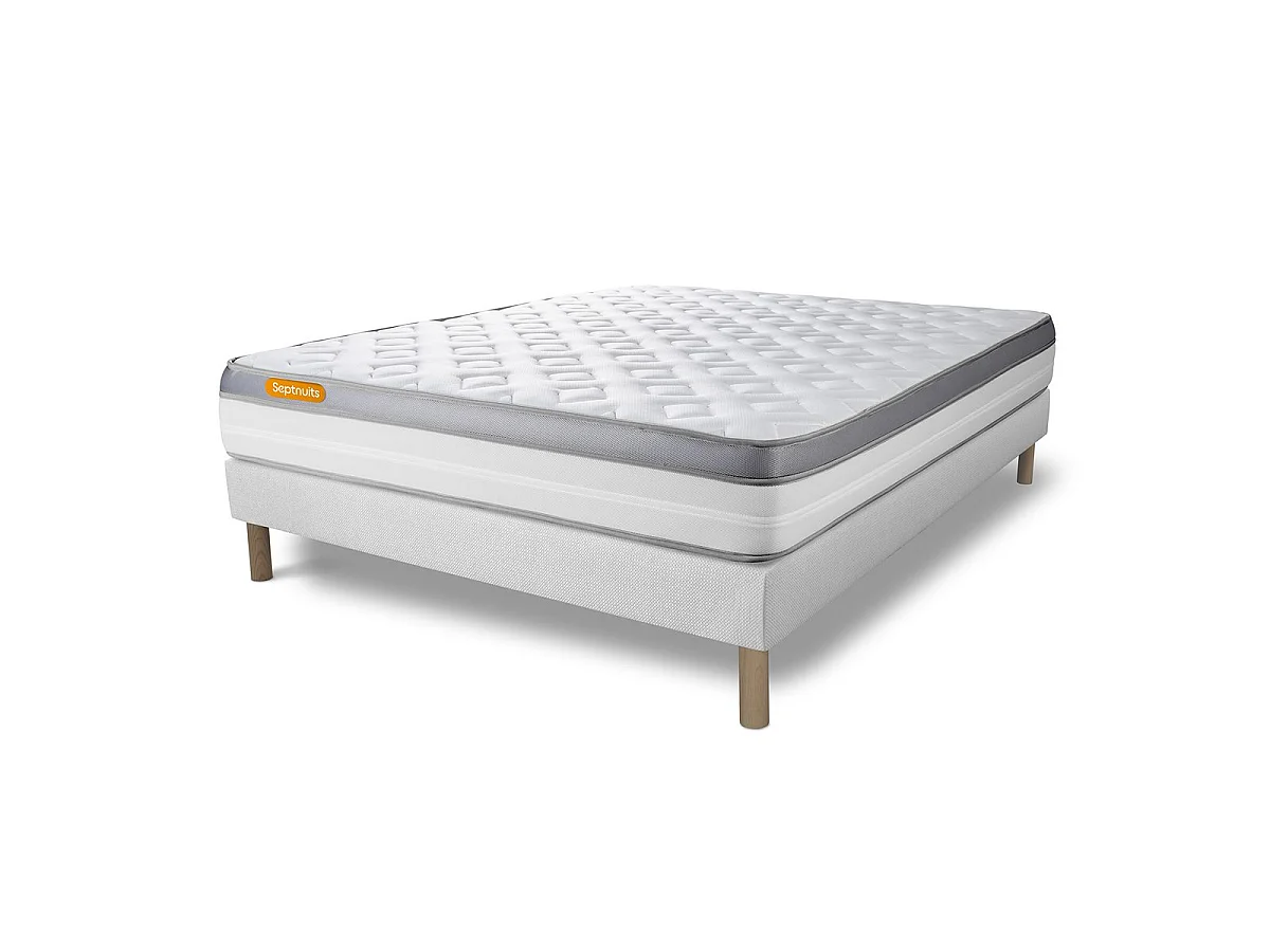 Matelas + sommier 160x200 Memo Zen Mousse à mémoire de forme 5 zones de confort MAXI épaisseur