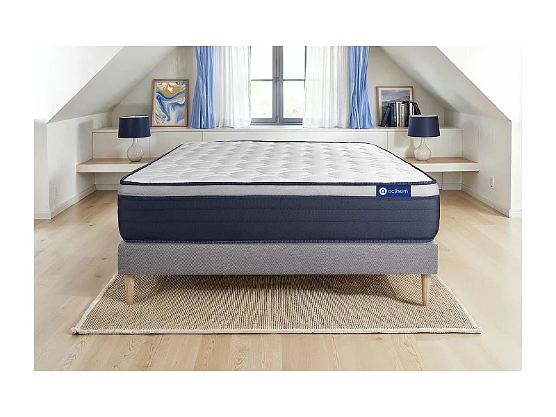 Lattenbodem en Actilatex max matras 160x200cm , matrasdikte : 26 cm , latex en traagschuim , stevig, 7 comfortzones
