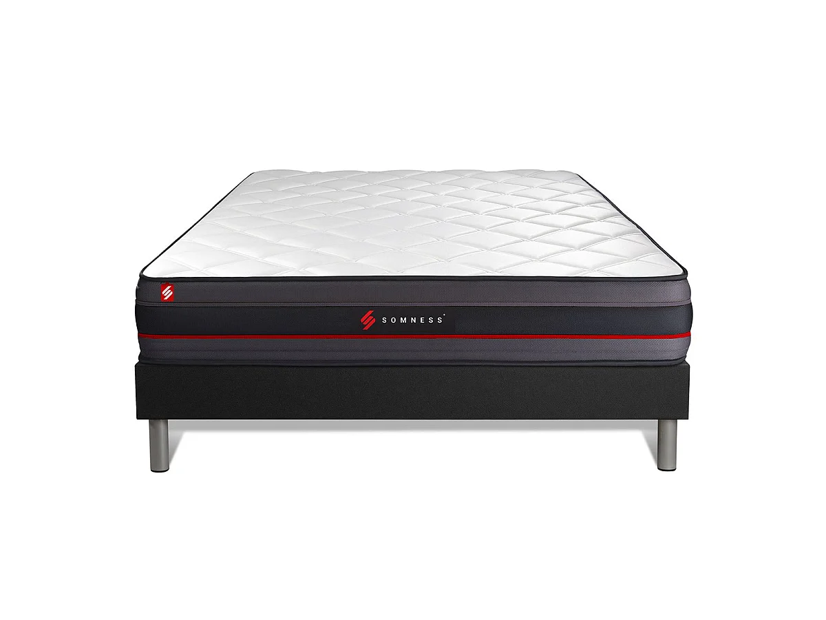 Ensemble 160x200 matelas REGEN à mémoire de forme + sommier kit noir
